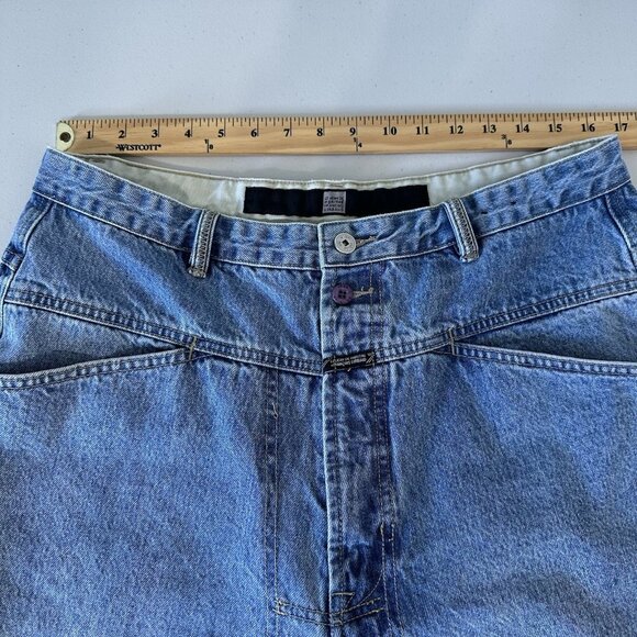 Marithe Francois Girbaud Denim Shorts Size 36 Blue Vintage Jorts Baggy - Picture 6 of 10